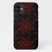 Crimson Pattern op zwart Case-Mate iPhone Case (Achterkant)
