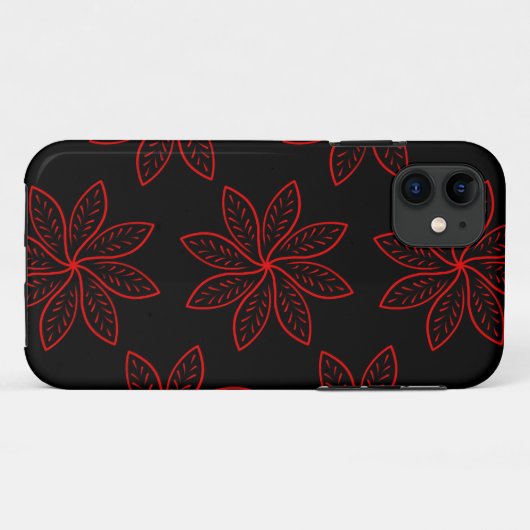 Crimson Pattern op zwart Case-Mate iPhone Case (Achterkant (horizontaal))