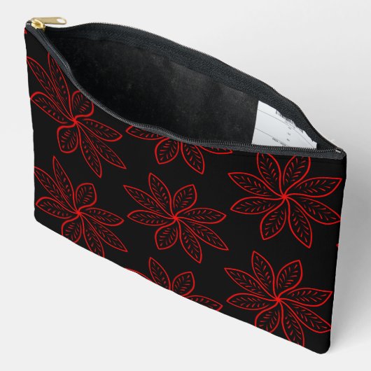 Crimson Pattern op zwart Etui (Open)