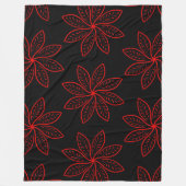 Crimson Pattern op zwart Fleece Deken (Voorkant)
