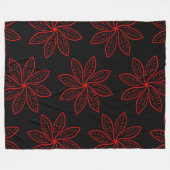 Crimson Pattern op zwart Fleece Deken (Voorkant (Horizontaal))