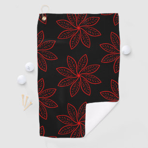 Crimson Pattern op zwart Golfhanddoek
