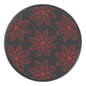 Crimson Pattern op zwart Hockey Puck (Voorkant)