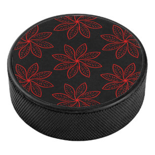Crimson Pattern op zwart Hockey Puck