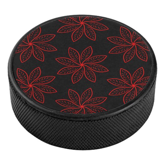 Crimson Pattern op zwart Hockey Puck (3/4)