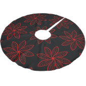 Crimson Pattern op zwart Kerstboom Rok (Gekanteld)