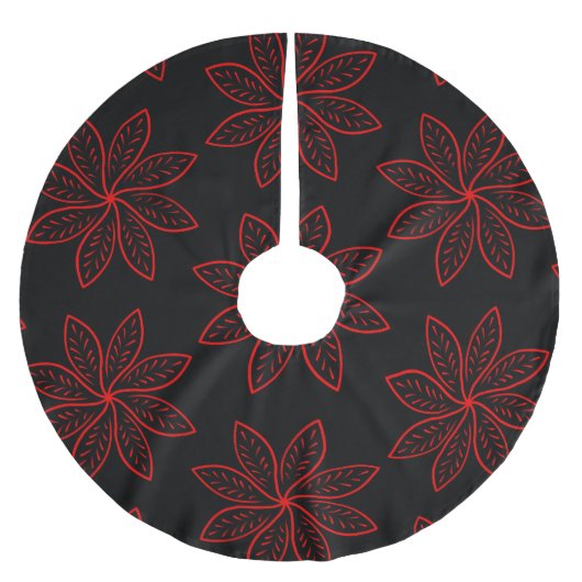 Crimson Pattern op zwart Kerstboom Rok (Voorkant)
