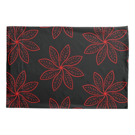 Crimson Pattern op zwart Kussensloop (Achterkant)