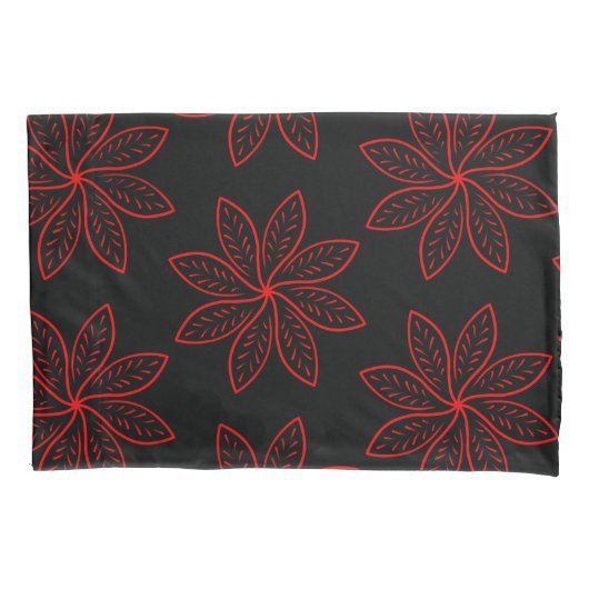 Crimson Pattern op zwart Kussensloop (Voorkant)