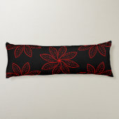 Crimson Pattern op zwart Lichaamskussen (Achterkant)