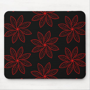 Crimson Pattern op zwart Muismat