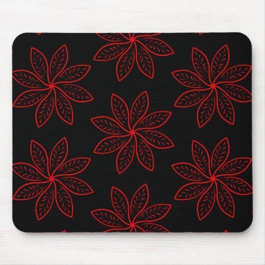 Crimson Pattern op zwart Muismat (Voorkant)