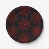 Crimson Pattern op zwart Papieren Bordje (Voorkant)