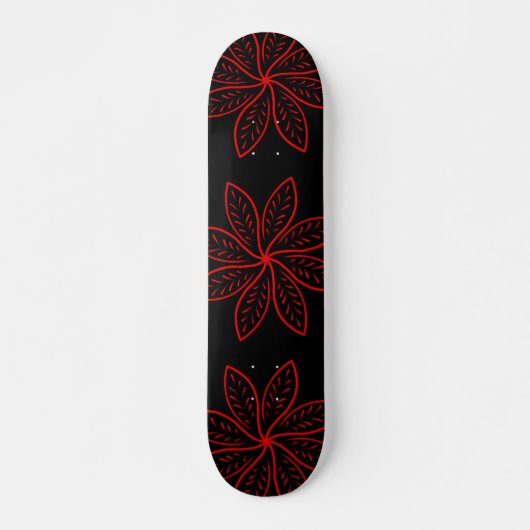 Crimson Pattern op zwart Persoonlijk Skateboard (Voorkant)