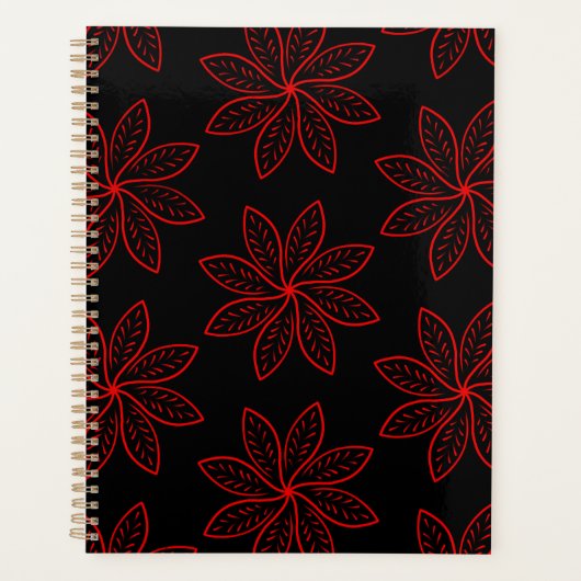 Crimson Pattern op zwart Planner (Voorkant)