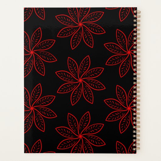 Crimson Pattern op zwart Planner (Achterkant)