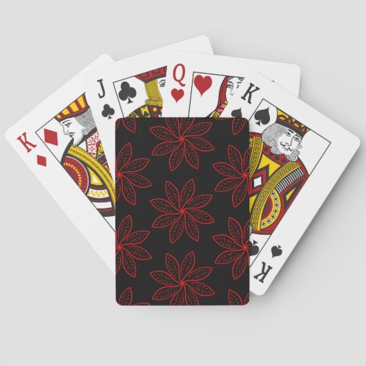 Crimson Pattern op zwart Pokerkaarten (Achterkant)