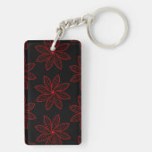 Crimson Pattern op zwart Sleutelhanger (achterkant)