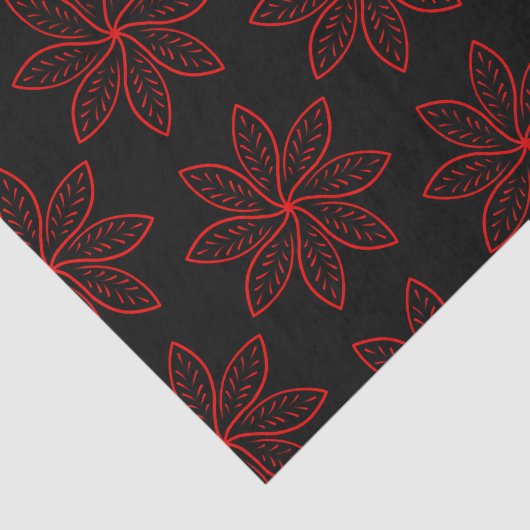 Crimson Pattern op zwart Tissuepapier (Detail)