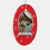 Crimson Paw Print Pet Ornament (Rechts)