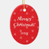 Crimson Paw Print Pet Ornament (Achterkant)