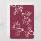 Crimson Peach/Plum Blossom Kraft Chinese Weddensch Kaart (Achterkant)