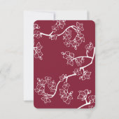 Crimson Peach/Plum Blossom Kraft Chinese Weddensch RSVP Kaartje (Achterkant)