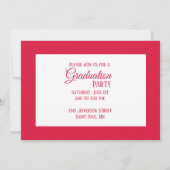 Crimson Pet & Leaves Afstudeerder Invitation 5" x  Kaart (Achterkant)