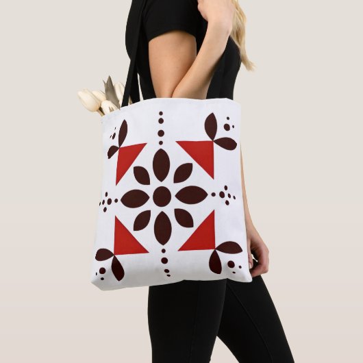 Crimson Petal Burst Canvas tas (Dichtbij)