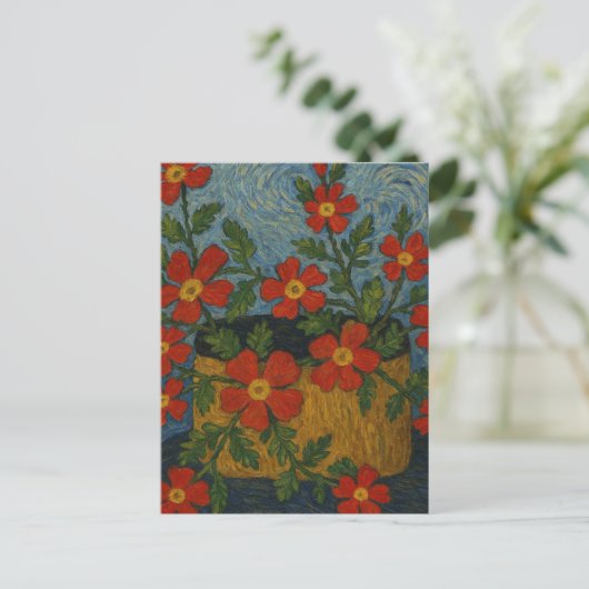 Crimson Phlox-Briefkaart Briefkaart (Staand voorkant)