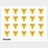 Crimson Phoenix Rising envelopzeggers Ronde Sticker (Vel)