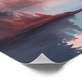 Crimson Pines - Dromerige bos zonsopgang landschap Poster (Hoek)