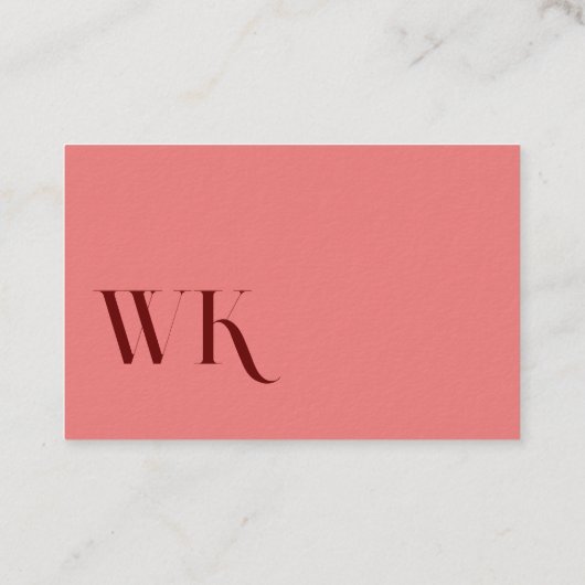 Crimson Pink and Cool Visitekaartje (Achterkant)