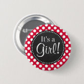 Crimson Polka Dots; krijtbordlook Ronde Button 5,7 Cm (Voorkant /achterkant)