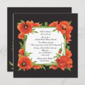 Crimson Poppies Couples Wedding Shower Kaart (Voorkant / Achterkant)
