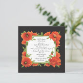 Crimson Poppies Couples Wedding Shower Kaart (Staand voorkant)