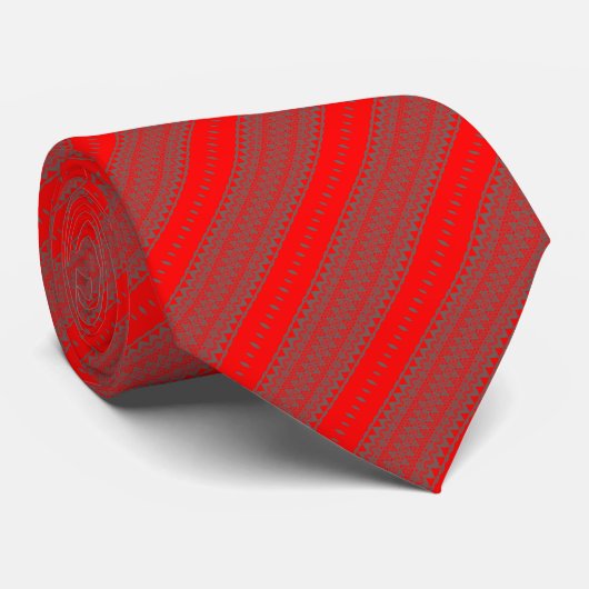 Crimson Prestige Geometrisch Stropdas (Opgerold)
