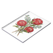 Crimson Protea Bouquet Watercolor Notitieboek (Linkerzijde)