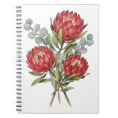 Crimson Protea Bouquet Watercolor Notitieboek (Voorkant)
