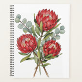Crimson Protea Bouquet Watercolor Planner (Voorkant)