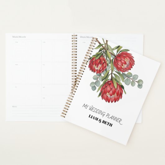 Crimson Protea Bouquet Watercolor Planner (Display)