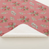 Crimson Protea Bouquet Watercolor Sherpa Deken (3/4)