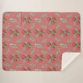 Crimson Protea Bouquet Watercolor Sherpa Deken (Voorkant (horizontaal))