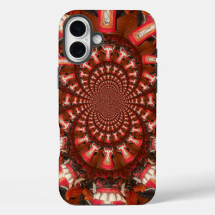 Crimson Pulse   Kaleidoscoop Tong Kunstzinnige Abs iPhone 16 Plus Hoesje