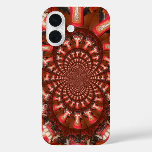 Crimson Pulse   Kaleidoscoop Tong Kunstzinnige Abs iPhone 16 Hoesje