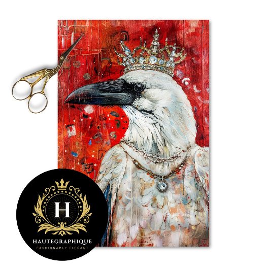 Crimson Queen Raven Decoupage Tissuepapier
