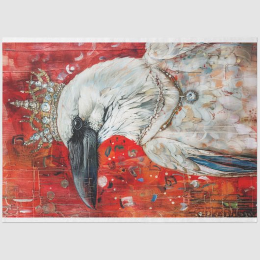 Crimson Queen Raven Decoupage Tissuepapier (Voorkant)