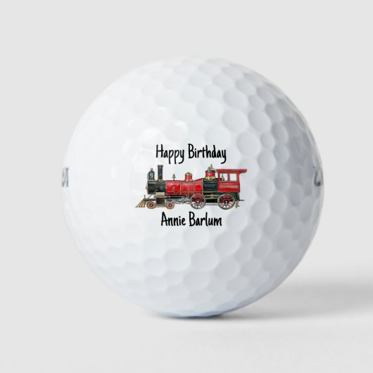 Crimson Rail Celebration aangepaste rode trein ver Golfballen (Voorkant)