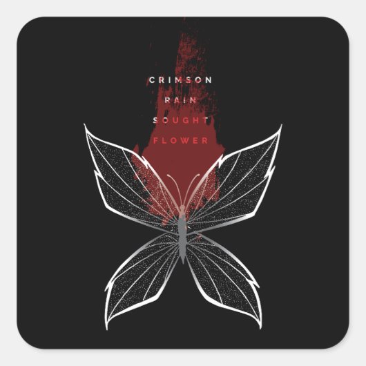 Crimson Rain Gezocht Bloem (eng) Vierkante Sticker (Voorkant)