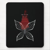 Crimson Rain zocht naar bloem met vlinder Muismat (Voorkant)